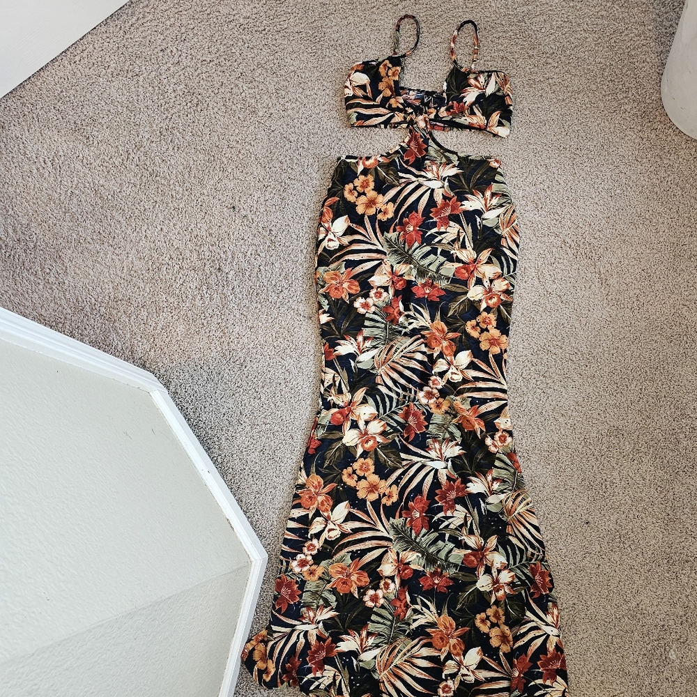 Windsor Navy and Orange Floral Dress